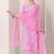 Bandhani printed thread work straight kurta with palazzos & dupatta