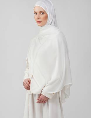 White premium modal solid hijab 2
