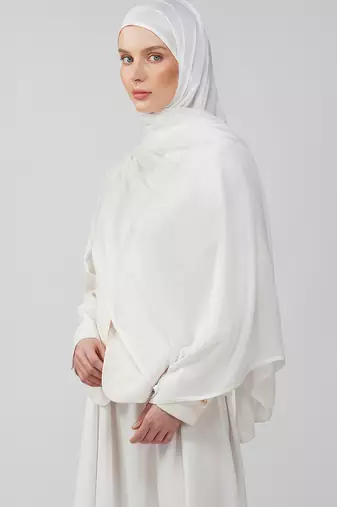 White premium modal solid hijab