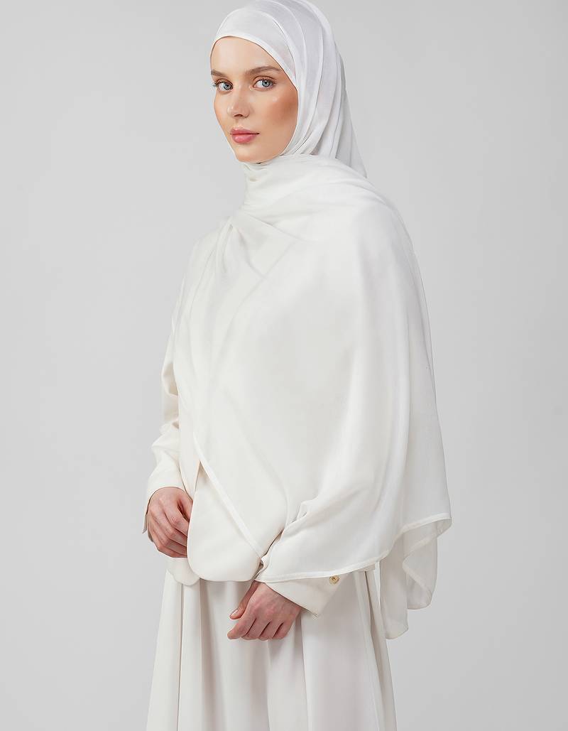 White premium modal solid hijab