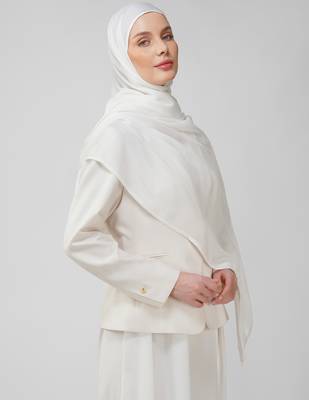 White premium modal solid hijab 3