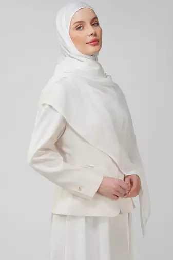 White premium modal solid hijab
