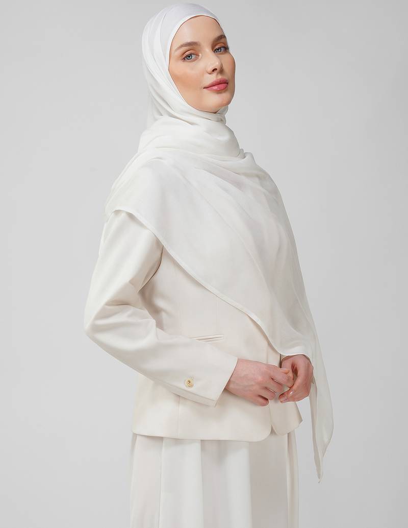 White premium modal solid hijab