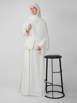 White premium modal solid hijab 4