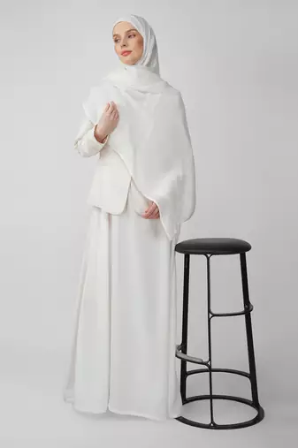 White premium modal solid hijab