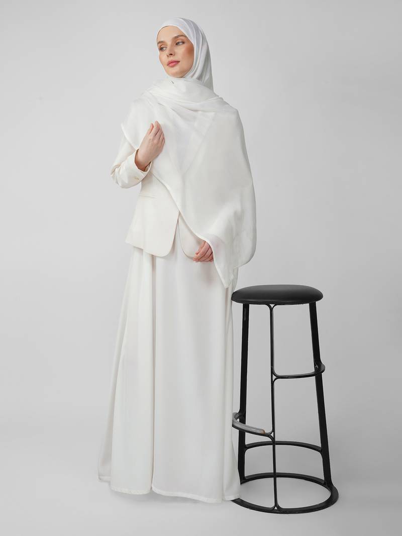 White premium modal solid hijab