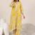 Floral printed v-neck a-line kurta with trousers
