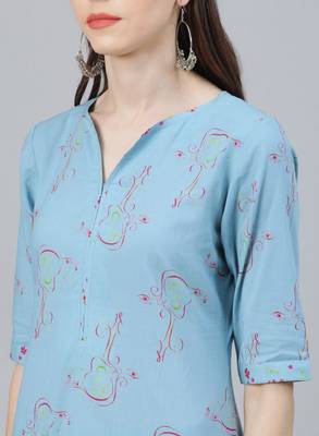 Women ethnic motifs embroidered kurta with palazzo & dupatta 3