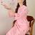 Women floral embroidered cotton kurta with trousers