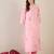 Women floral embroidered cotton kurta with trousers