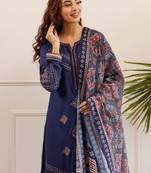 Women ethnic motifs printed kurta with palazzos & dupatta