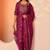 Women woven design embroidered kurta with trousers & dupatta