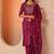 Women woven design embroidered kurta with trousers & dupatta