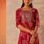 Bandhani printed round neck straight kurta with trousers & dupatta