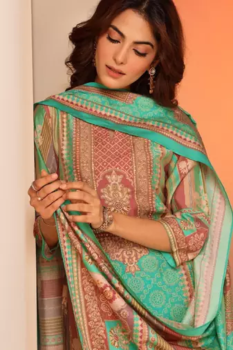 Women ethnic motifs printed kurta with trousers & dupatta
