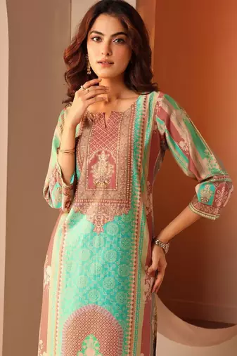 Women ethnic motifs printed kurta with trousers & dupatta