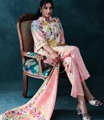 Women floral printed a-line kurta with trousers & dupatta
