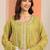 Women floral embroidered regular kurta with trousers & dupatta