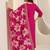 Floral embroidered round neck thread work straight kurta with trousers & dupatta