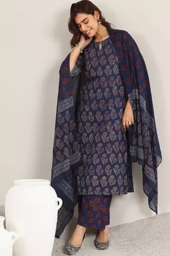 Women floral printed kurta with palazzos & dupatta