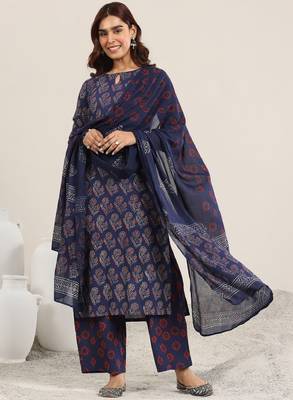 Women floral printed kurta with palazzos & dupatta 2