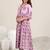 Women floral printed anarkali kurta with trousers & dupatta