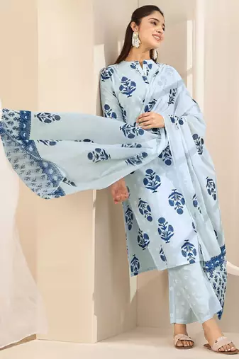 Women floral printed kurta with palazzos & dupatta
