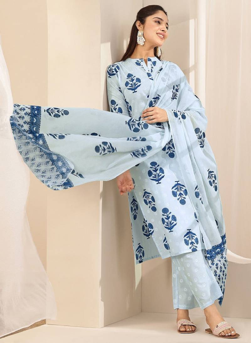 Women floral printed kurta with palazzos & dupatta