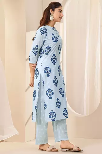 Women floral printed kurta with palazzos & dupatta
