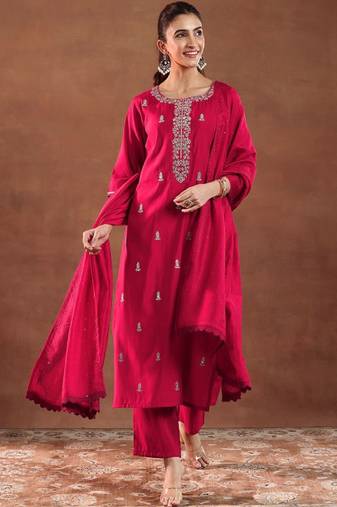 Women ethnic motifs self design kurta with trousers & dupatta