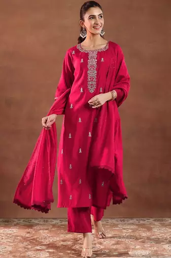 Women ethnic motifs self design kurta with trousers & dupatta