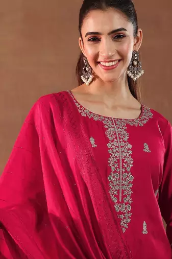 Women ethnic motifs self design kurta with trousers & dupatta