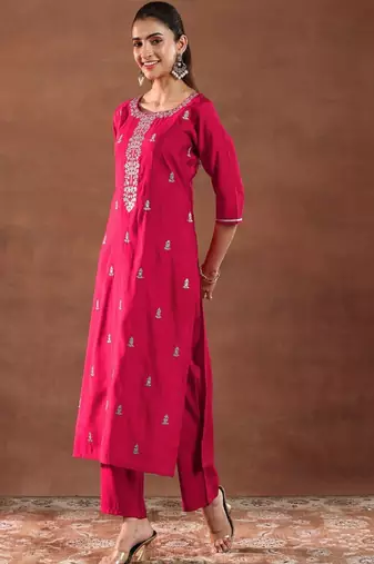 Women ethnic motifs self design kurta with trousers & dupatta
