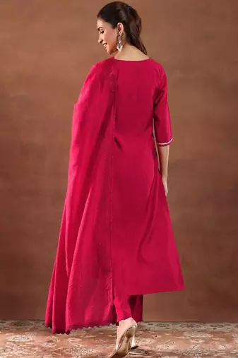 Women ethnic motifs self design kurta with trousers & dupatta