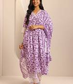 Women ethnic motifs printed empire a-line kurta & palazzos with dupatta