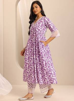 Women ethnic motifs printed empire a-line kurta & palazzos with dupatta 3