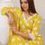 Women printed v-neck kurta with trousers & dupatta