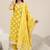 Women printed v-neck kurta with trousers & dupatta