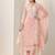 Floral embroidered notch neck organza straight kurta & trousers with dupatta