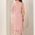 Floral embroidered notch neck organza straight kurta & trousers with dupatta