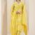 Floral printed v neck thread work straight kurta with trousers & dupatta