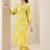 Floral printed v neck thread work straight kurta with trousers & dupatta