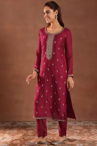 Women ethnic motifs printed kurta with trousers & dupatta