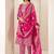 Women ethnic motifs printed regular mirror work kurta & trousers with dupatta