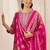 Women ethnic motifs printed regular mirror work kurta & trousers with dupatta