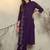 Floral embroidered mandarin collar thread work pure cotton kurta with trousers