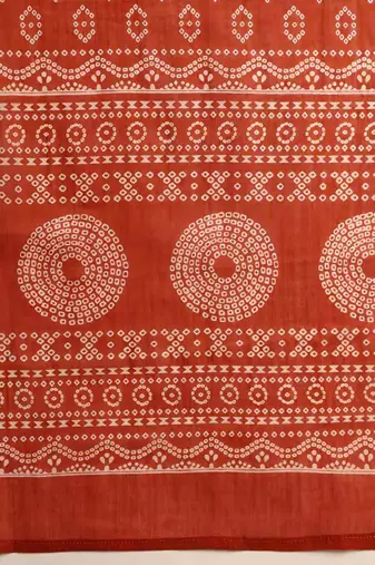 Women ethnic motifs printed regular pure cotton kurta & trousers with dupatta