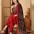 Women ethnic motifs printed empire thread work kurta with trousers & with dupatta