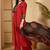 Women ethnic motifs printed empire thread work kurta with trousers & with dupatta