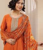 Women ethnic motifs embroidered kurta with harem pants & dupatta